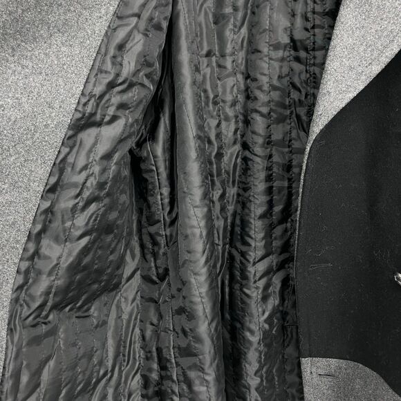 Calvin Klein Mens Colorblock Gray Black Wool Blend Double Breasted Peacoat XXL - Picture 9 of 12